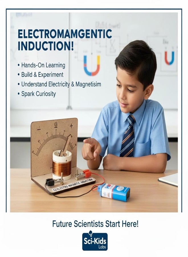 ESPtronics مجموعة تجارب مختبر الفيزياء من إي إس بترونيكس - قانون فاراداي للحث الكهرومغناطيسي - نموذج جلفانومتر عملي - مشروع علمي مصغر لطلاب الصف الثاني عشر - Image 4